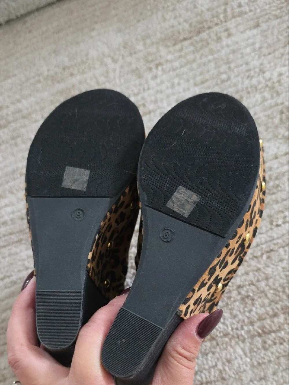 Madison Leopard Print Peep-Toe Wedge Sandals